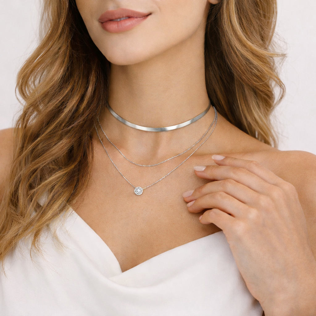 collier femme argent